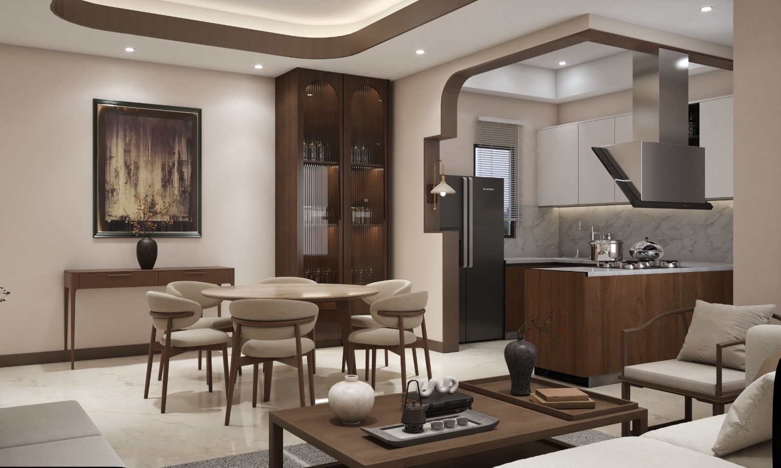 Hermitage 3BHK — living and dining
