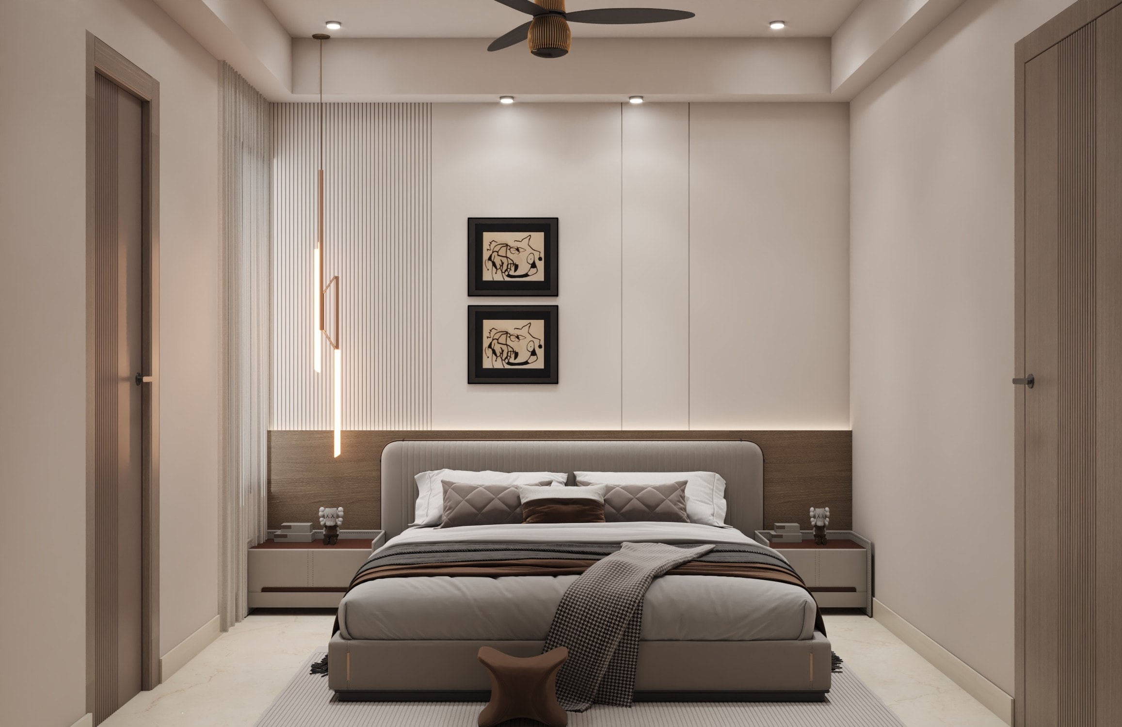 Hermitage 3BHK — bedroom with wardrobe