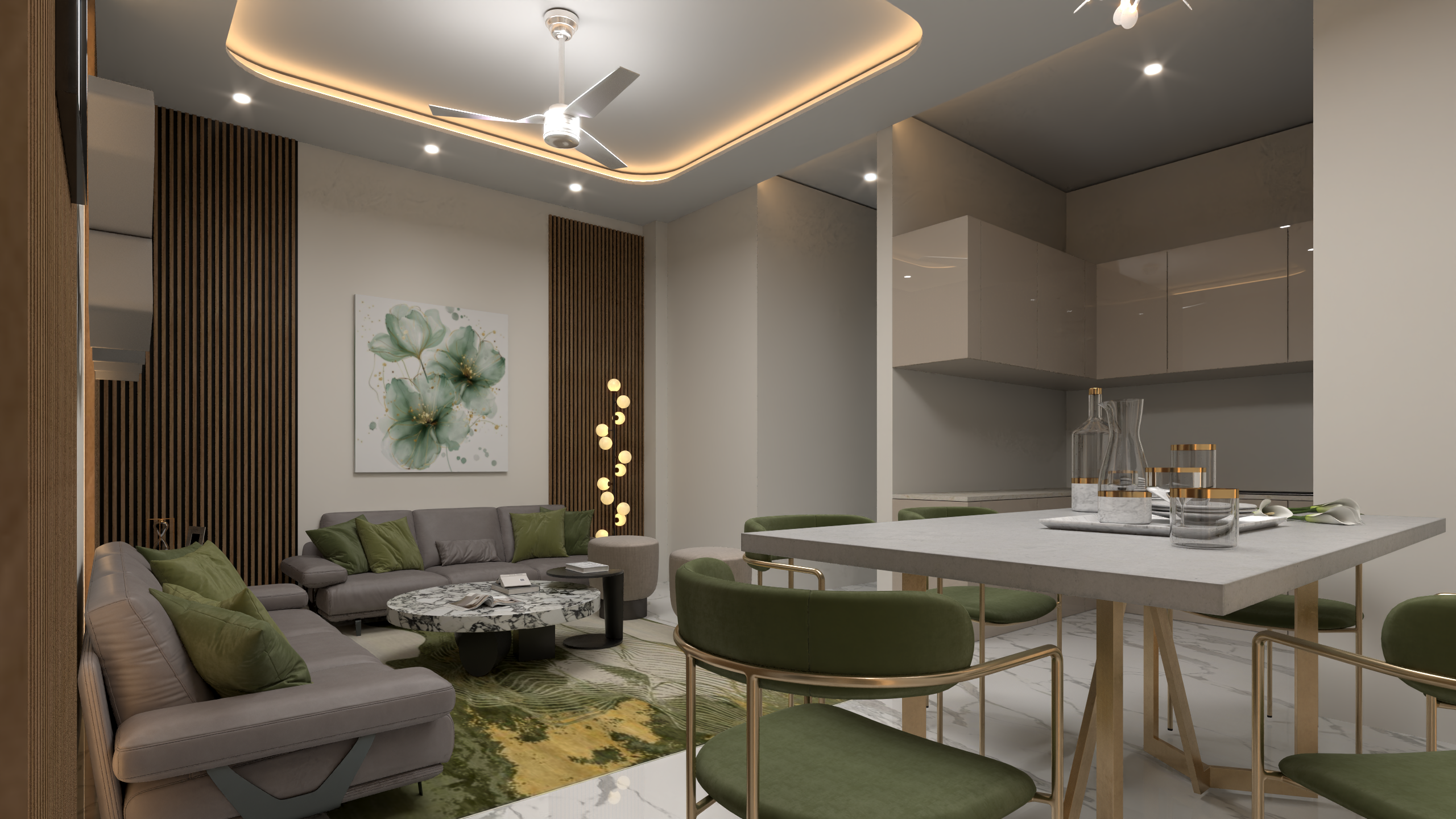 Hermitage 2BHK+Study — dining area