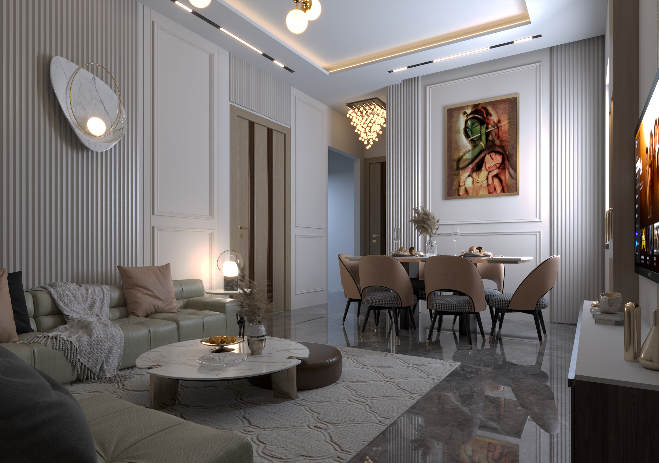 Tathastu interior — living room